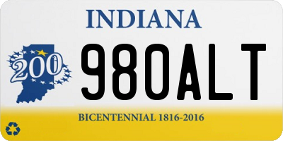 IN license plate 980ALT