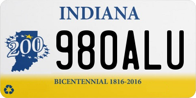 IN license plate 980ALU