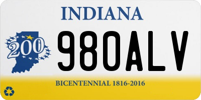 IN license plate 980ALV