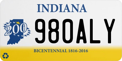 IN license plate 980ALY