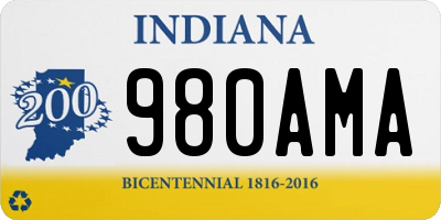 IN license plate 980AMA
