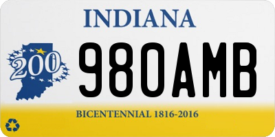 IN license plate 980AMB