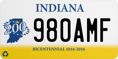 IN license plate 980AMF