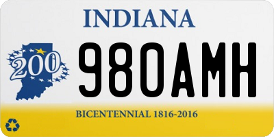 IN license plate 980AMH