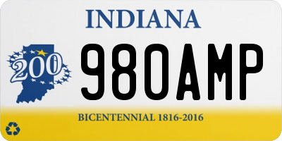 IN license plate 980AMP