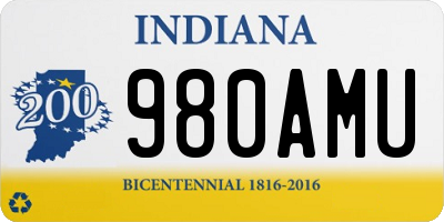 IN license plate 980AMU