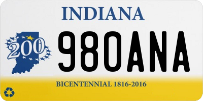 IN license plate 980ANA