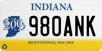 IN license plate 980ANK
