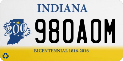 IN license plate 980AOM