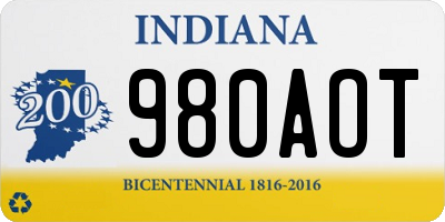 IN license plate 980AOT