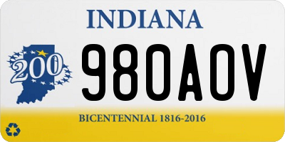 IN license plate 980AOV