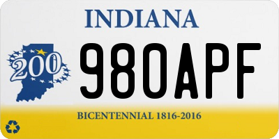 IN license plate 980APF
