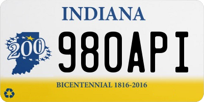 IN license plate 980API