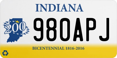 IN license plate 980APJ