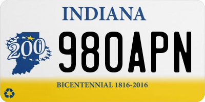 IN license plate 980APN