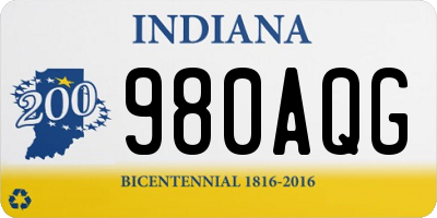 IN license plate 980AQG