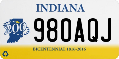 IN license plate 980AQJ