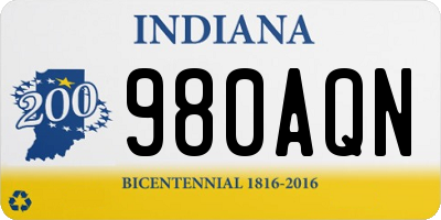 IN license plate 980AQN