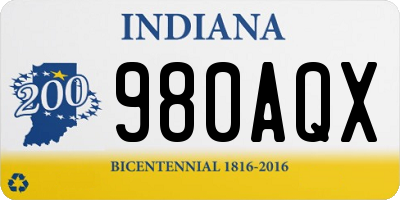 IN license plate 980AQX