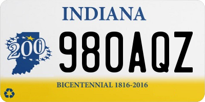 IN license plate 980AQZ