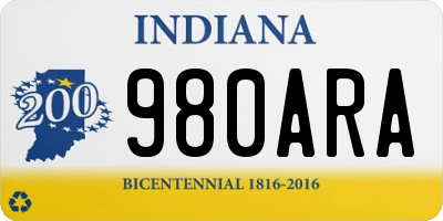 IN license plate 980ARA