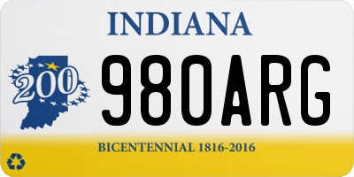 IN license plate 980ARG
