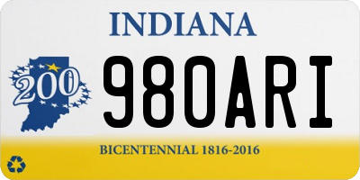 IN license plate 980ARI