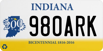 IN license plate 980ARK