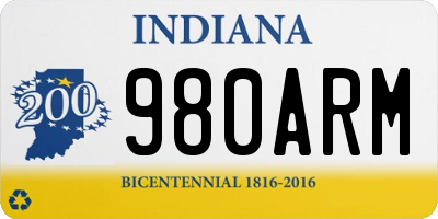 IN license plate 980ARM