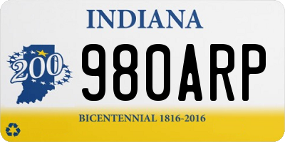 IN license plate 980ARP
