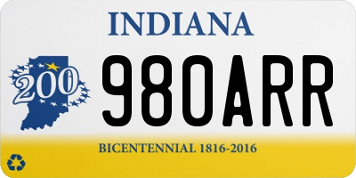IN license plate 980ARR