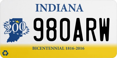 IN license plate 980ARW