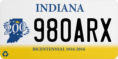 IN license plate 980ARX