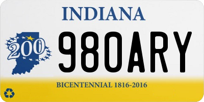 IN license plate 980ARY