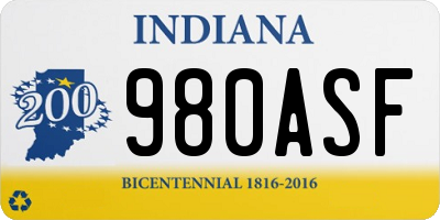 IN license plate 980ASF