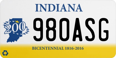 IN license plate 980ASG