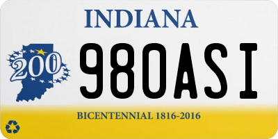 IN license plate 980ASI
