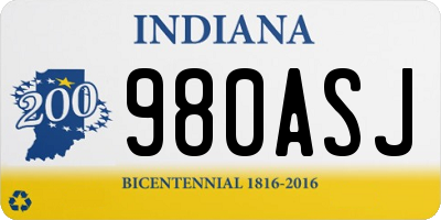 IN license plate 980ASJ