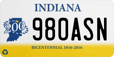 IN license plate 980ASN