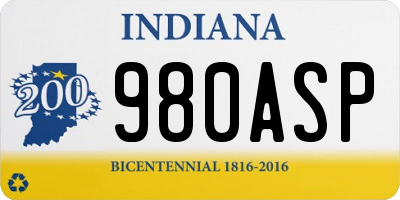 IN license plate 980ASP