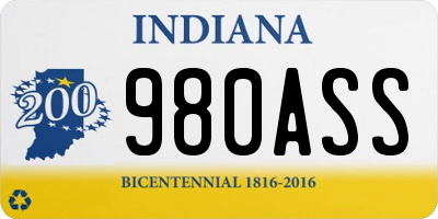 IN license plate 980ASS