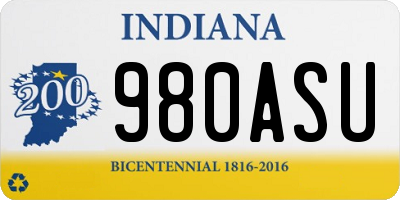 IN license plate 980ASU