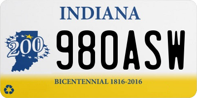 IN license plate 980ASW