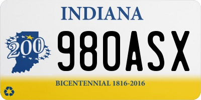 IN license plate 980ASX