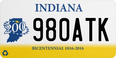 IN license plate 980ATK