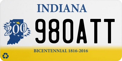 IN license plate 980ATT