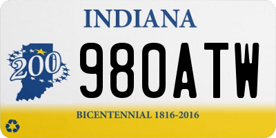 IN license plate 980ATW