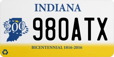 IN license plate 980ATX