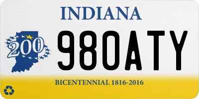 IN license plate 980ATY