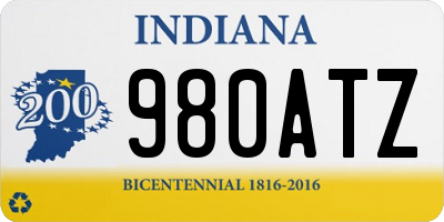 IN license plate 980ATZ